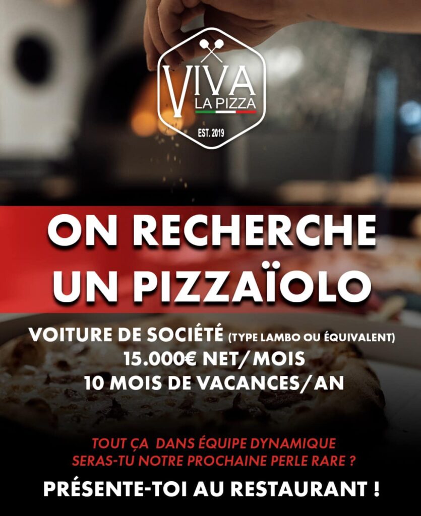 Offre d'emploi de pizzaïolo insolite