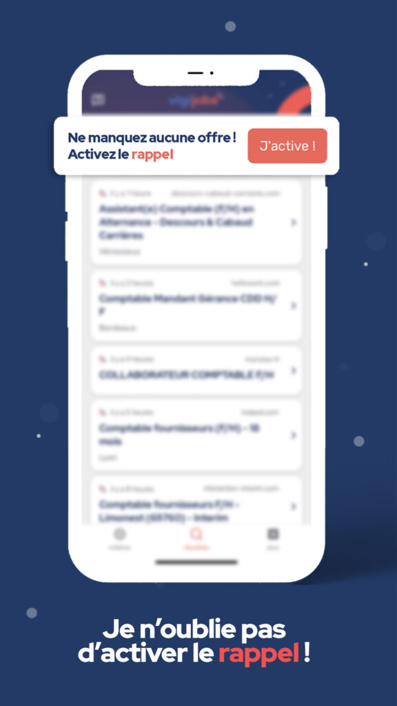 Application mobile pour trouver des annonces - notifications
